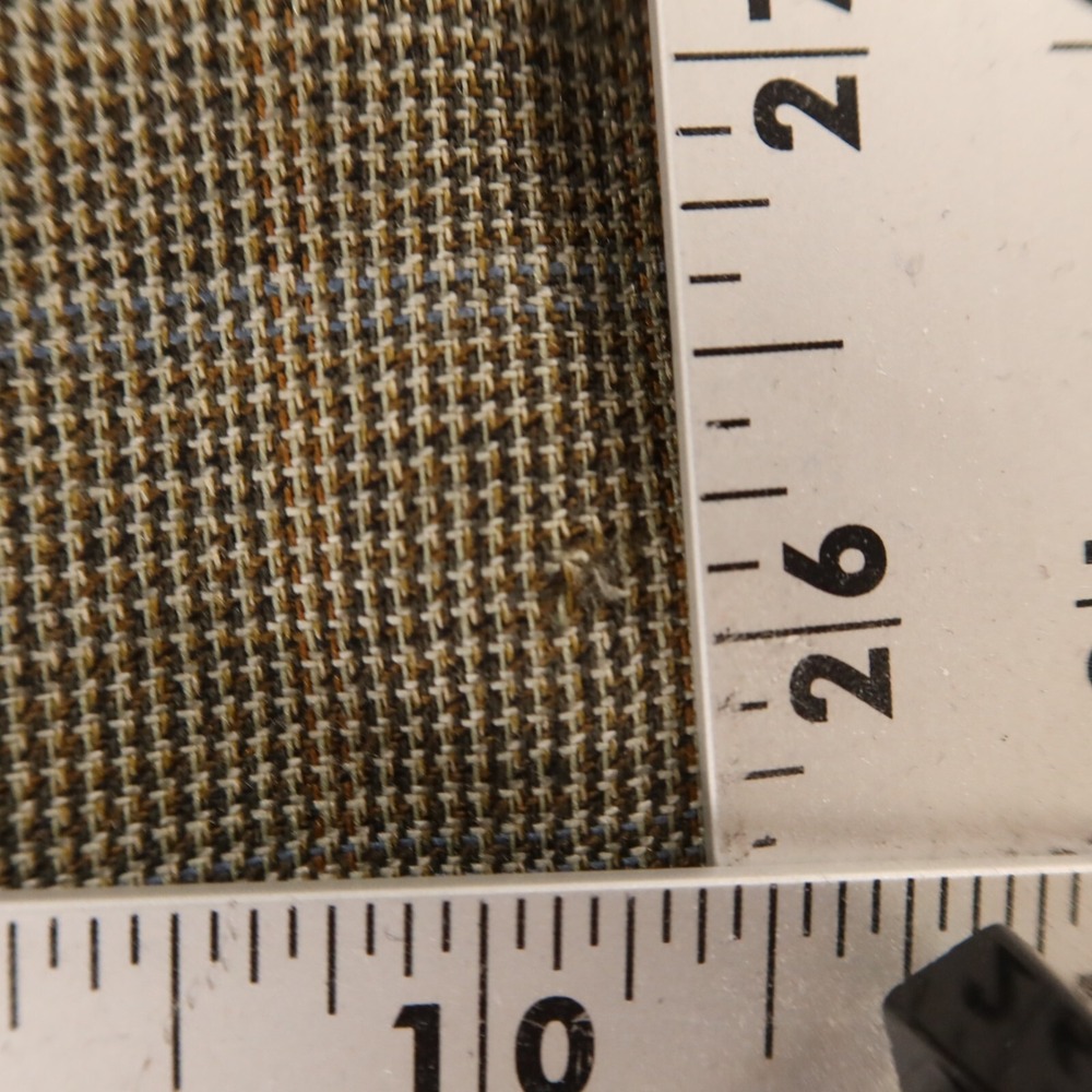 VINTAGE Tweed Jacket M Green Brown Houndstooth Over Check 100% Wool Blazer 42L - Picture 14 of 16